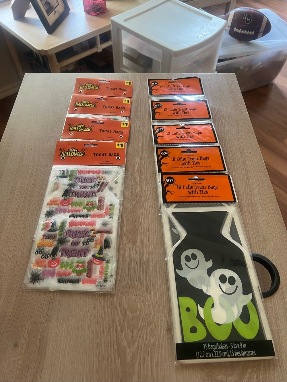 Halloween Treat Bags Pack - Orange, Black, White, Green